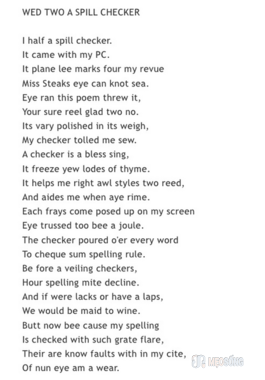 Spellchecker Poem